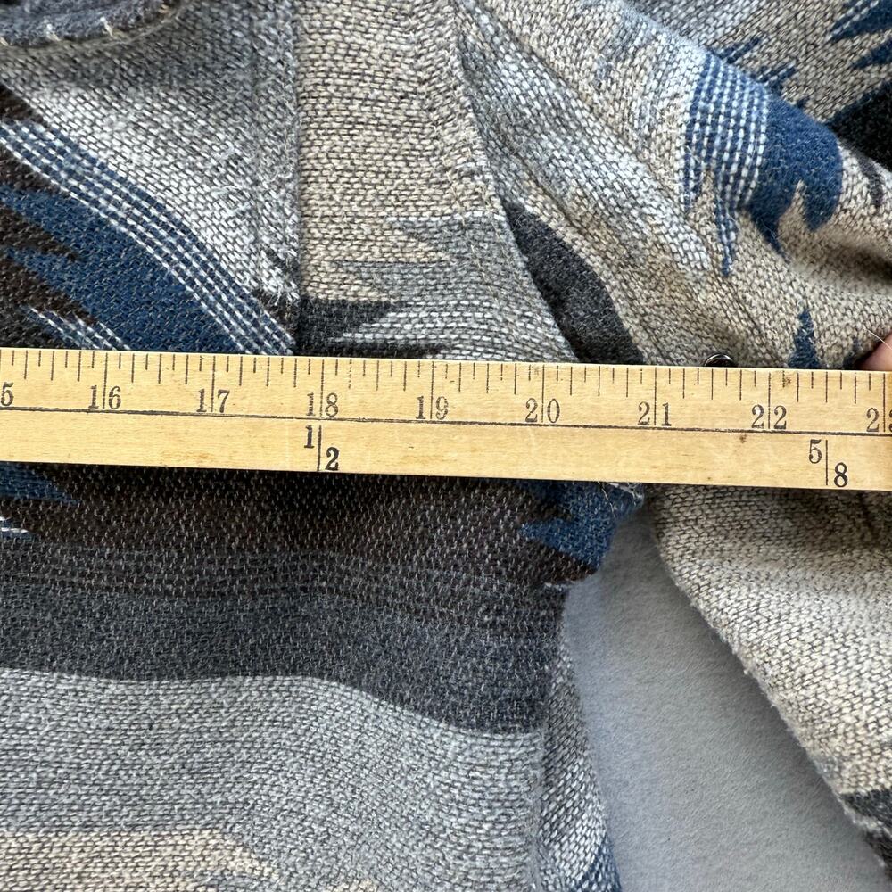 Jachs New York Shacket Men's M Brown Blue Tan Aztec 10% Wool Southwestern EUC - Picture 15 of 16